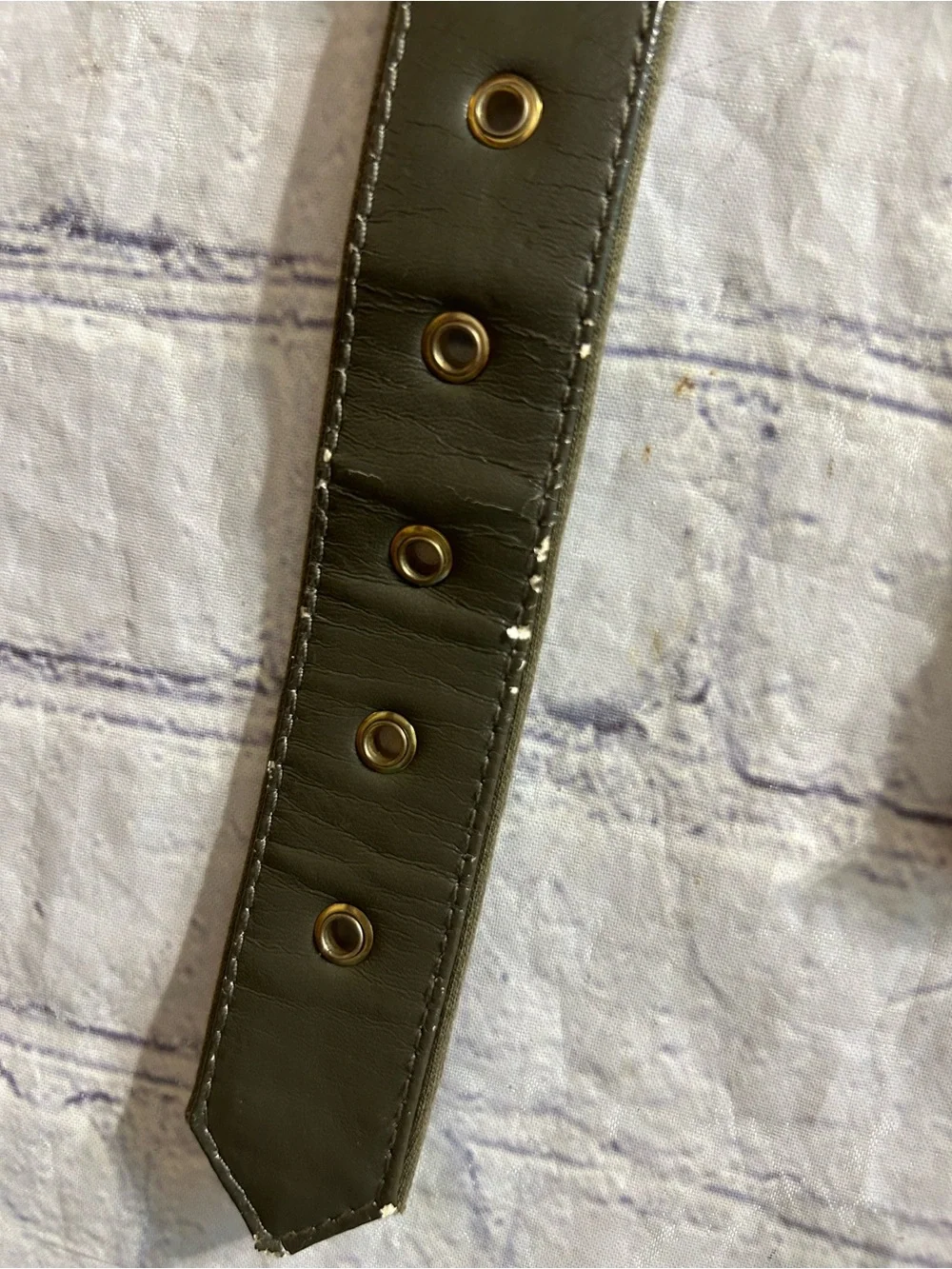 OLIVE GREEN WOVEN AND OLIVE GREEN WITH GOLD TONE HARDWARE (2) BELTS